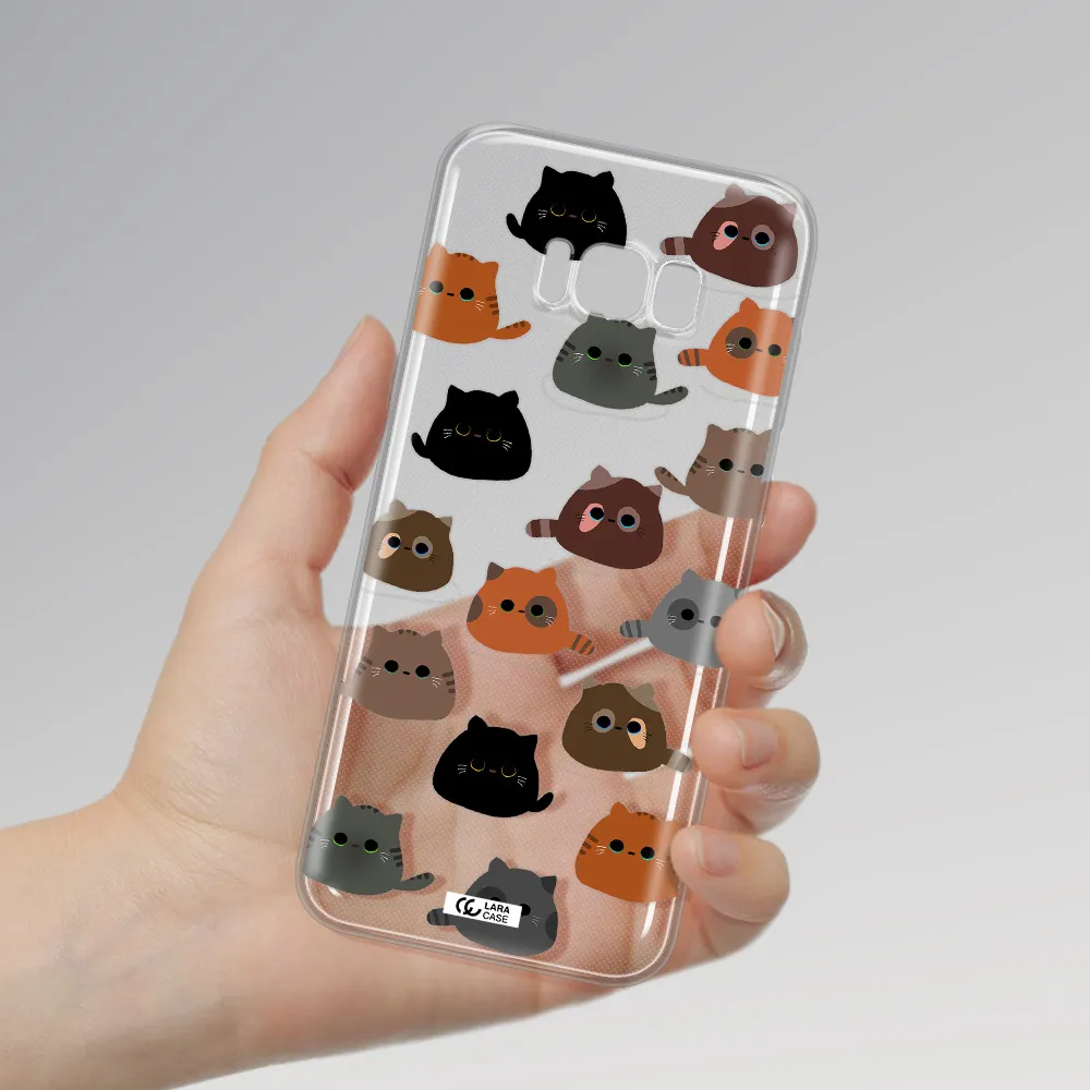 a group of cats with different colors Samsung S8 Clear TPU Case