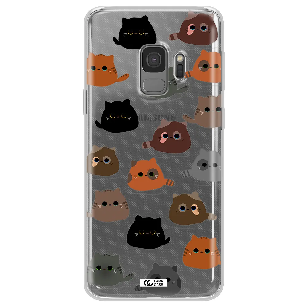a group of cats with different colors Samsung S9 Clear TPU Case