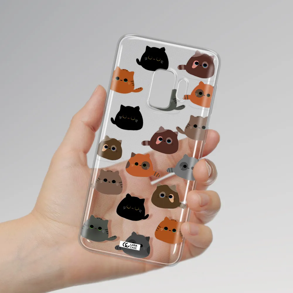 a group of cats with different colors Samsung S9 Clear TPU Case