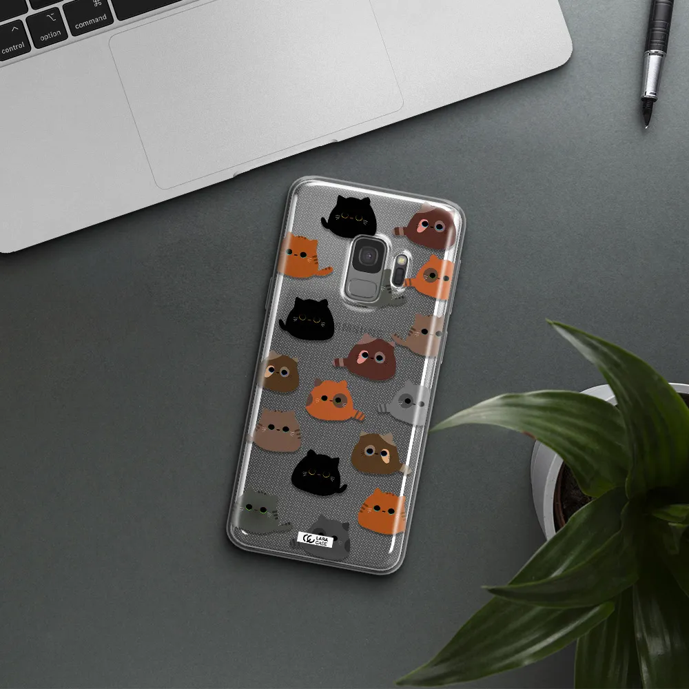 a group of cats with different colors Samsung S9 Clear TPU Case