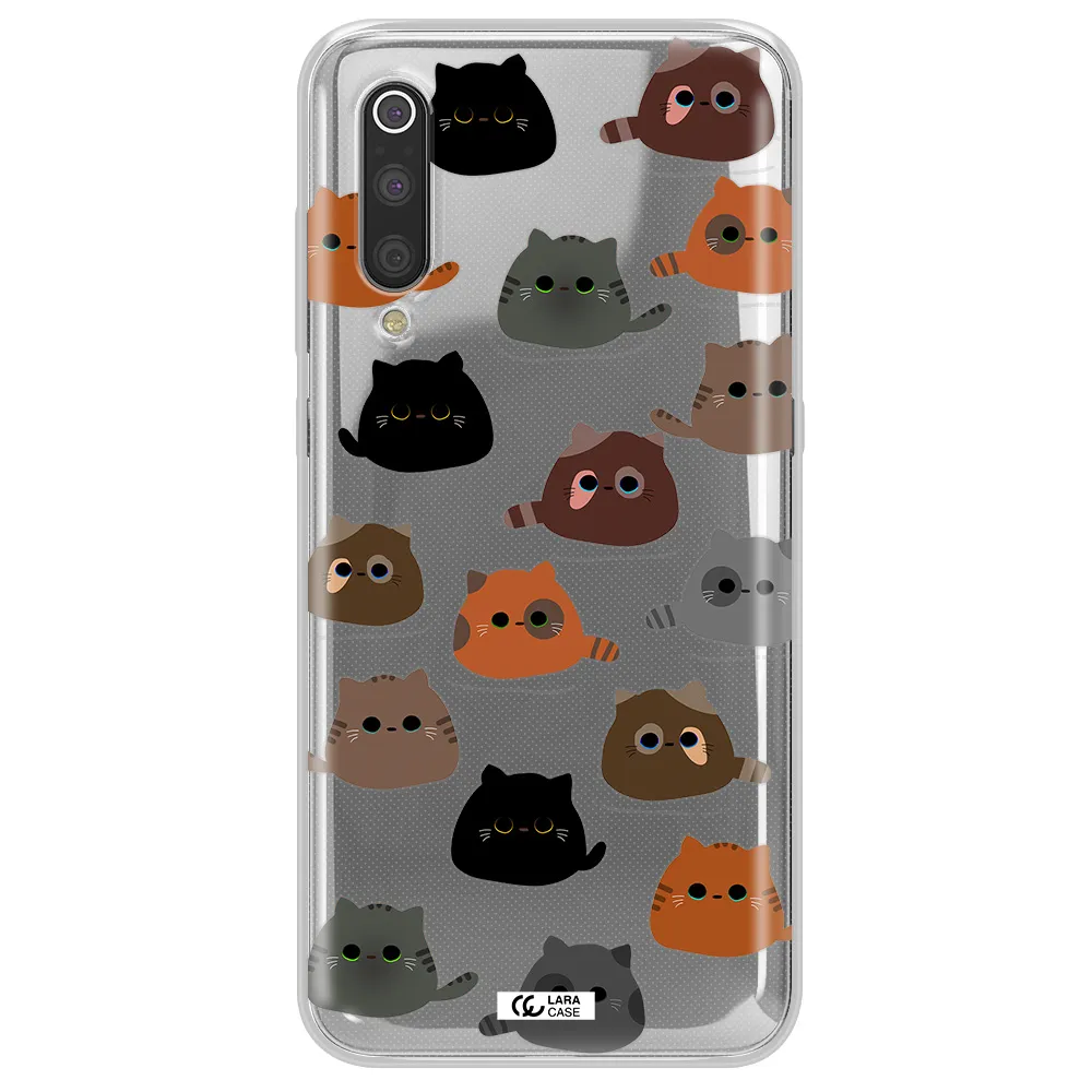 a group of cats with different colors Xiaomi Mi 9 Clear TPU Case