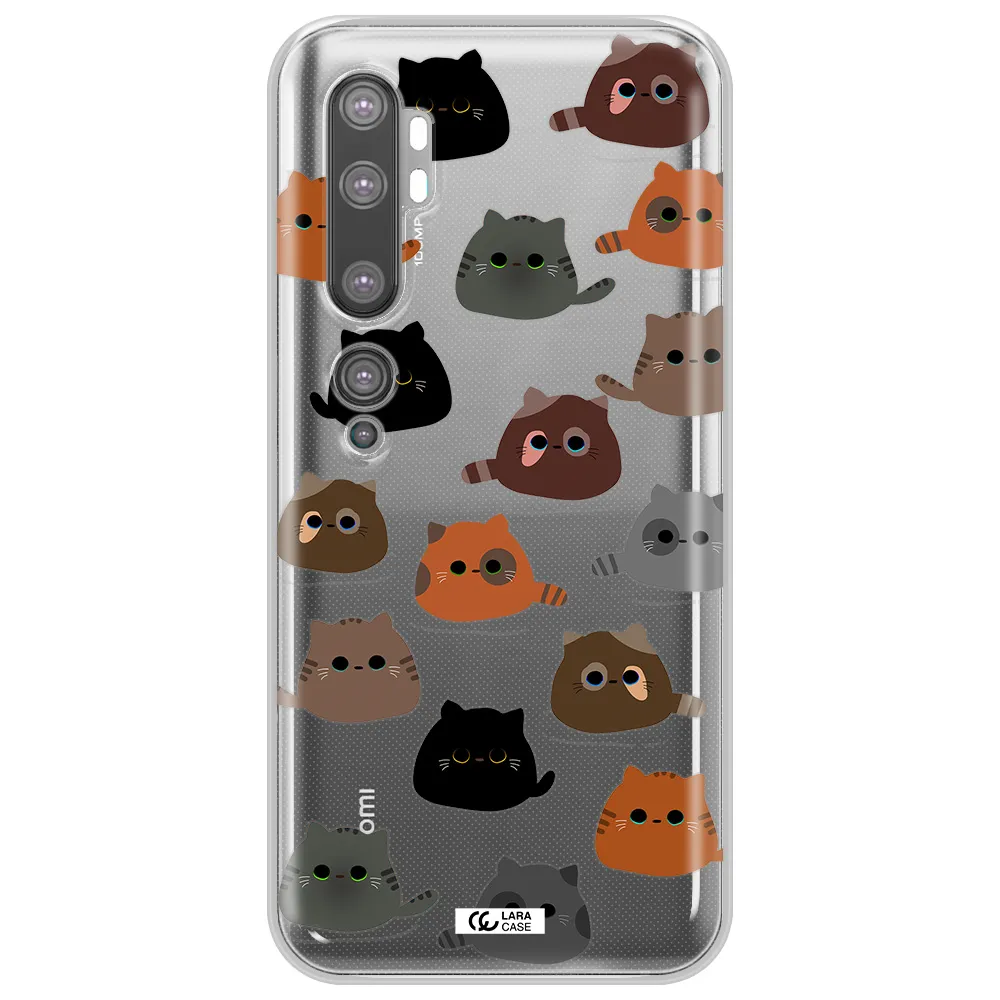 a group of cats with different colors Xiaomi Mi Note 10 Clear TPU Case