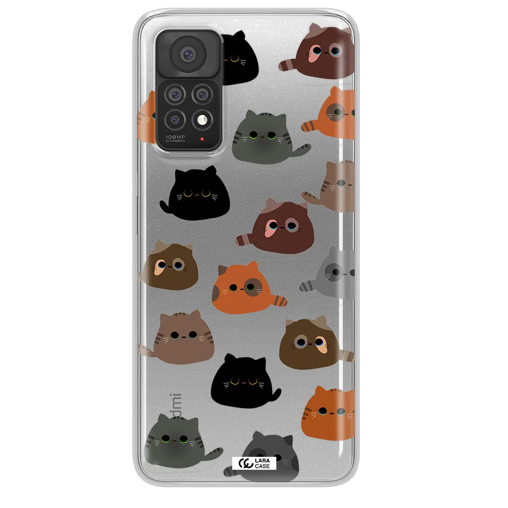 a group of cats with different colors Xiaomi Note 11 Pro Clear TPU Case