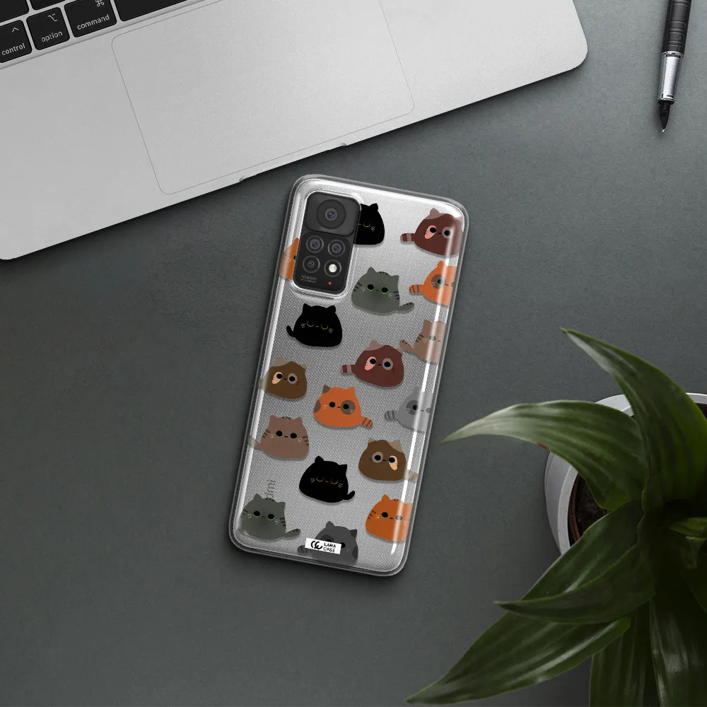 a group of cats with different colors Xiaomi Note 11 Pro Clear TPU Case