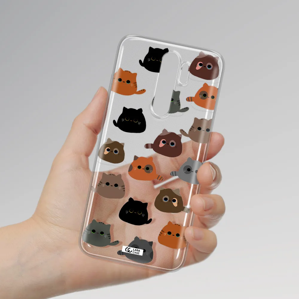 a group of cats with different colors Xiaomi Note 8 Pro Clear TPU Case