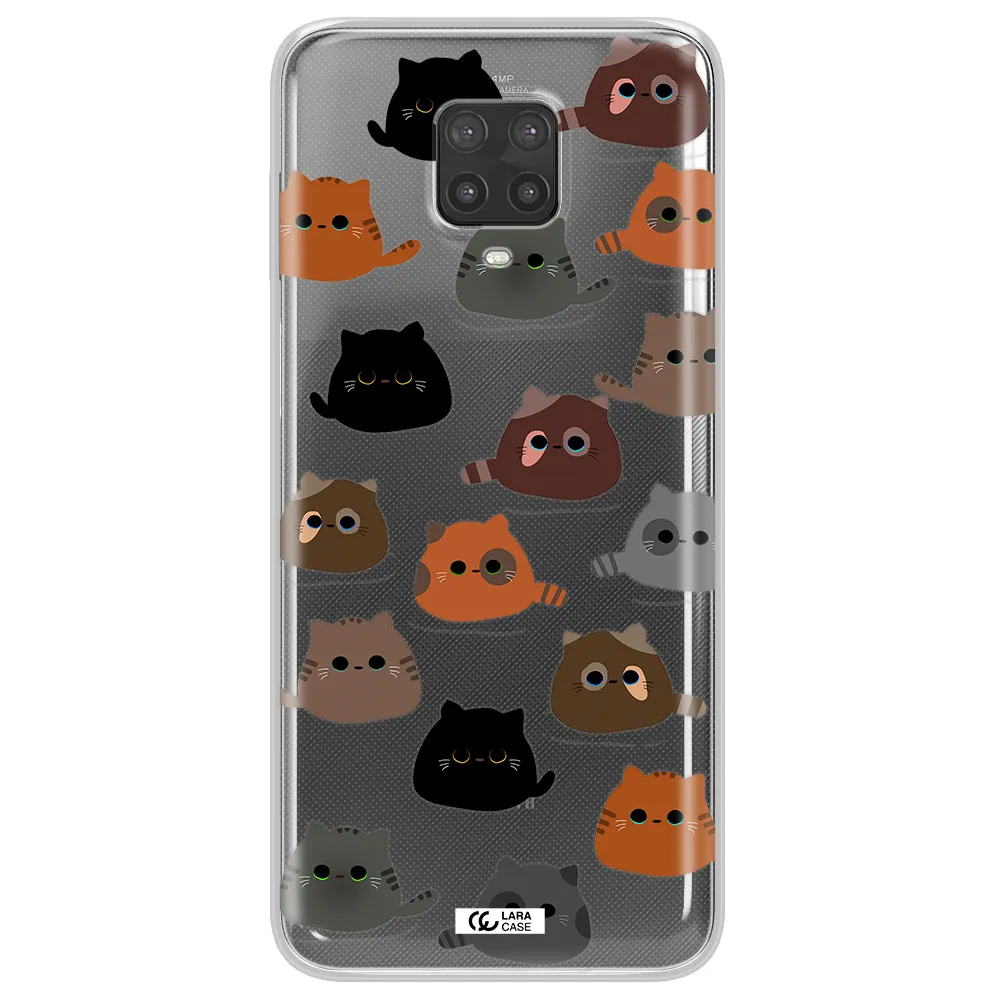 a group of cats with different colors Xiaomi Note 9 Pro Clear TPU Case