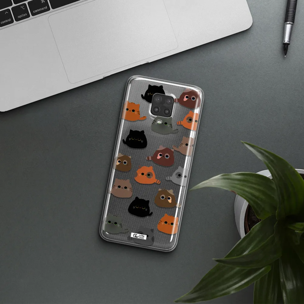 a group of cats with different colors Xiaomi Note 9 Pro Clear TPU Case