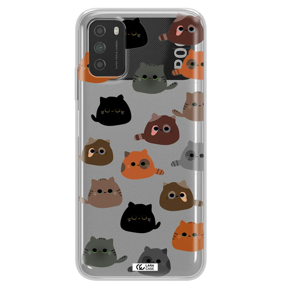 a group of cats with different colors Xiaomi Poco M3 Clear TPU Case