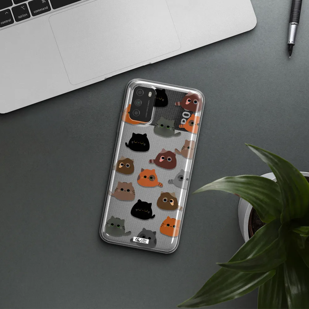 a group of cats with different colors Xiaomi Poco M3 Clear TPU Case