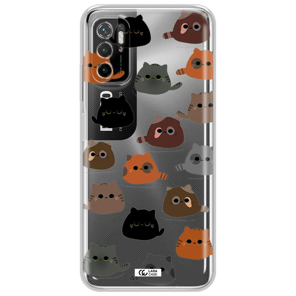 A Group Of Cats With Different Colors Xiaomi Poco M4 Pro 5G Clear Tpu Case