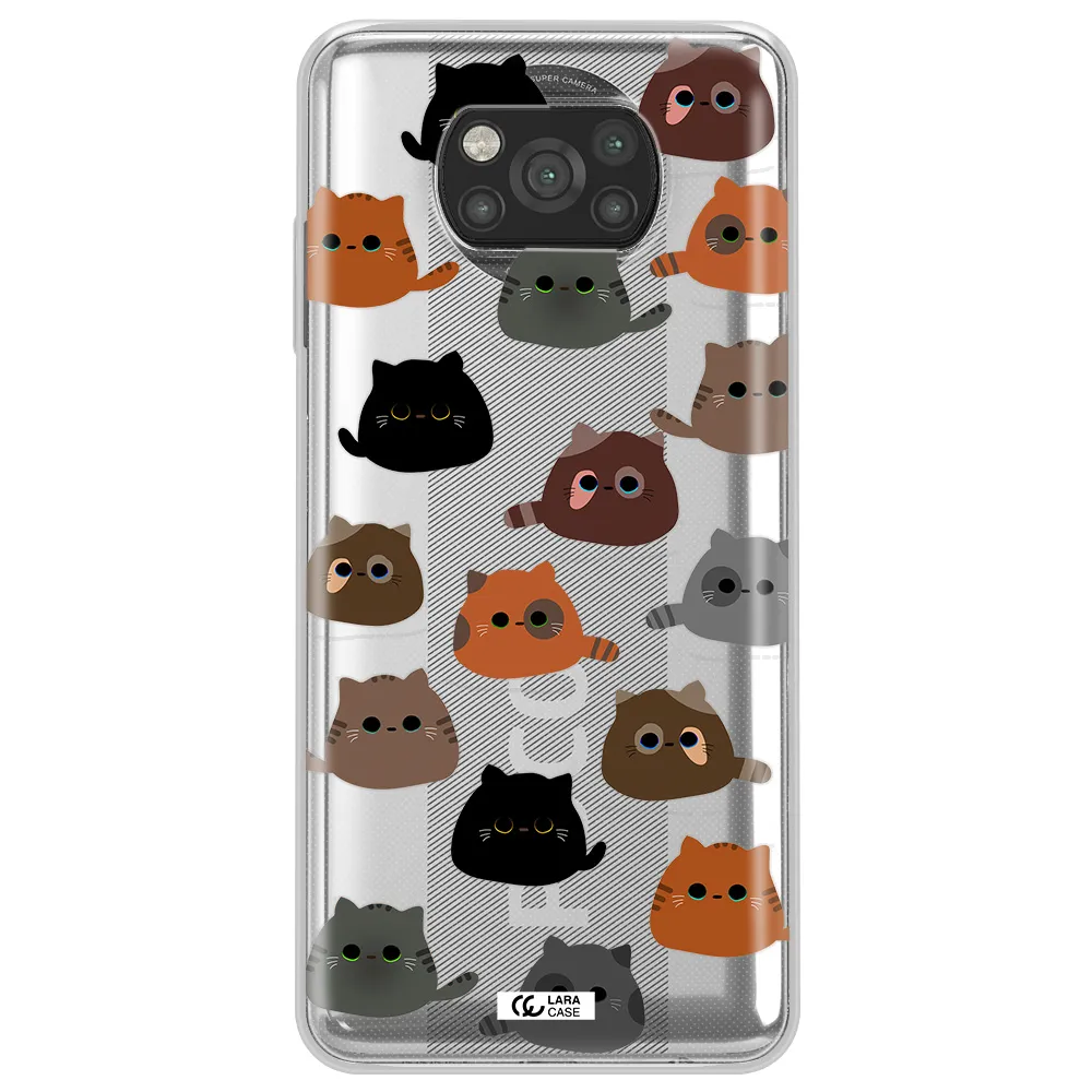 a group of cats with different colors Xiaomi Poco X3 Clear TPU Case