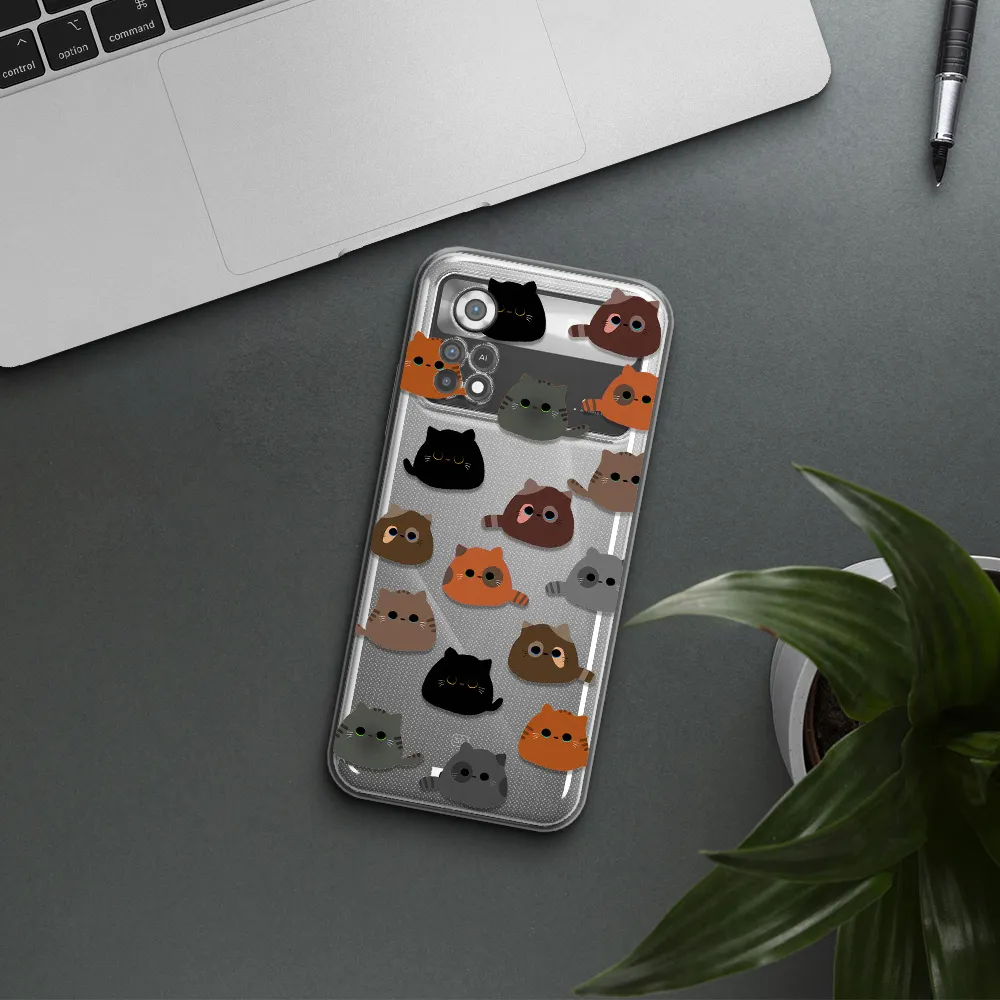a group of cats with different colors Xiaomi Poco X4 Pro Clear TPU Case