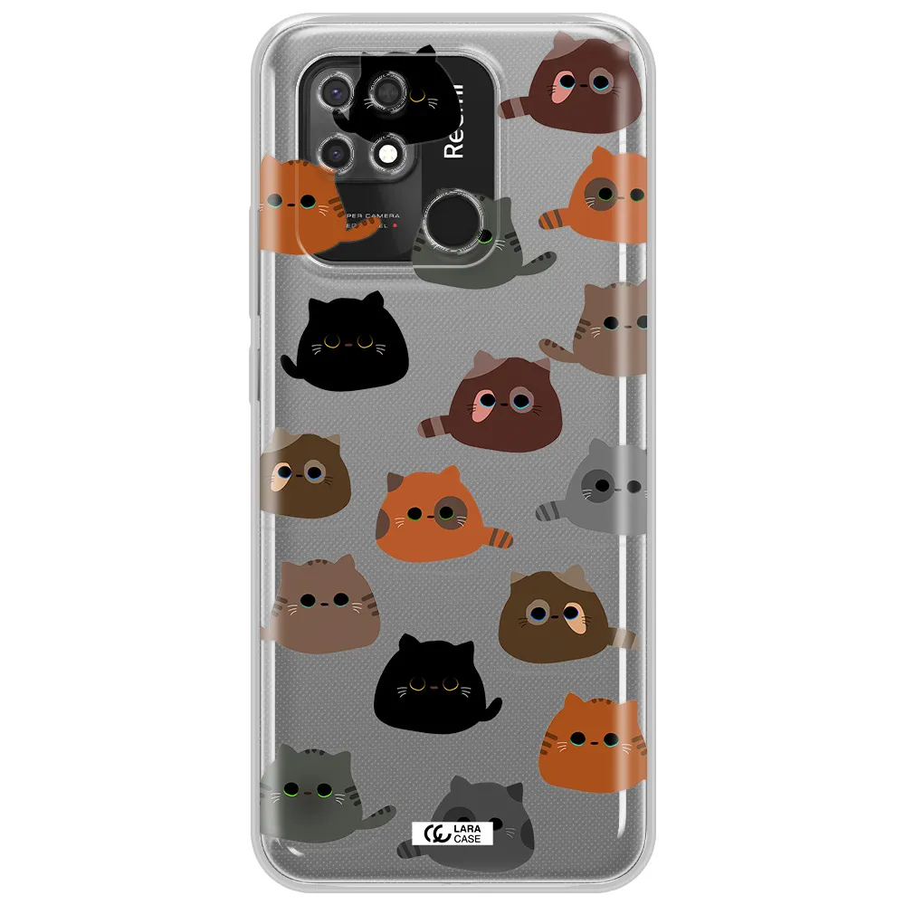 a group of cats with different colors Xiaomi Redmi 10C Clear TPU Case