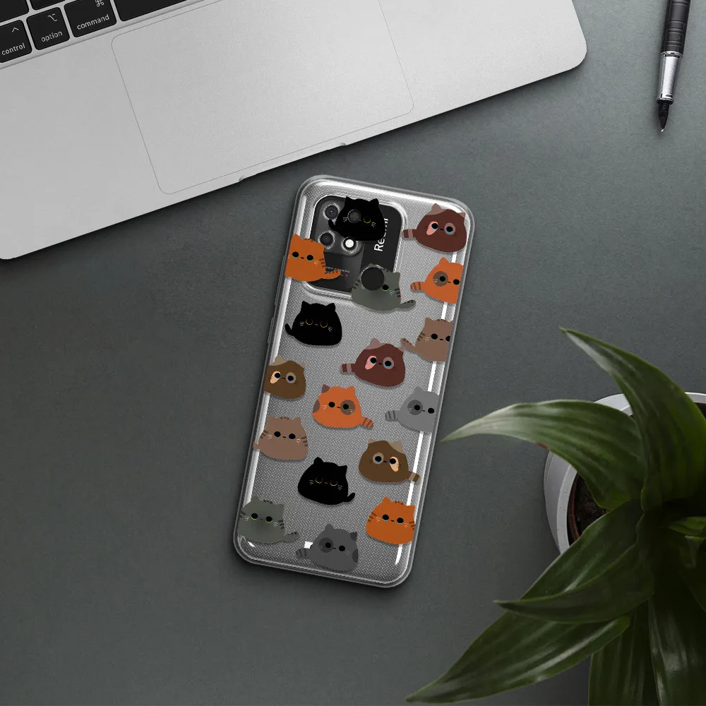 a group of cats with different colors Xiaomi Redmi 10C Clear TPU Case