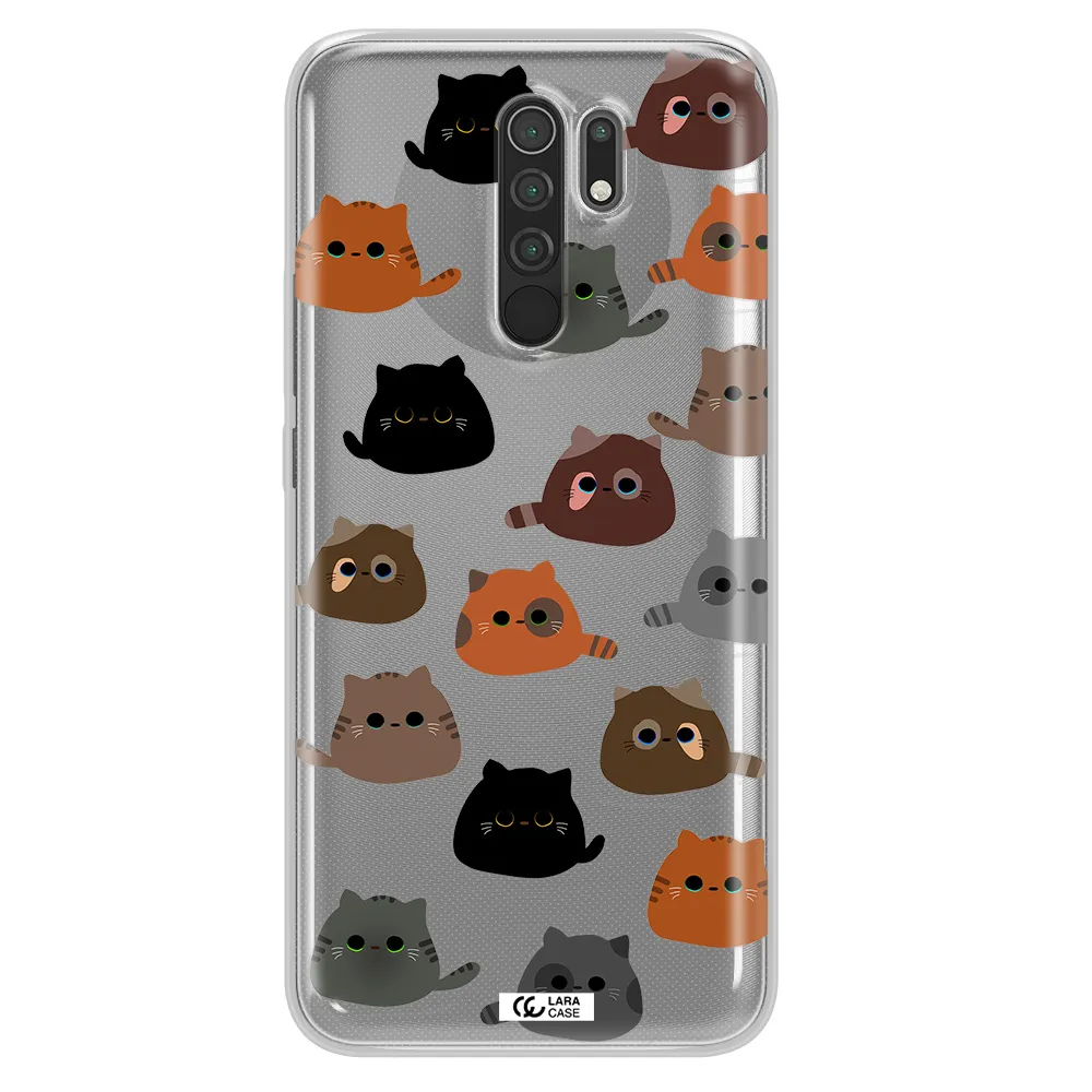 a group of cats with different colors Xiaomi Redmi 9 Clear TPU Case