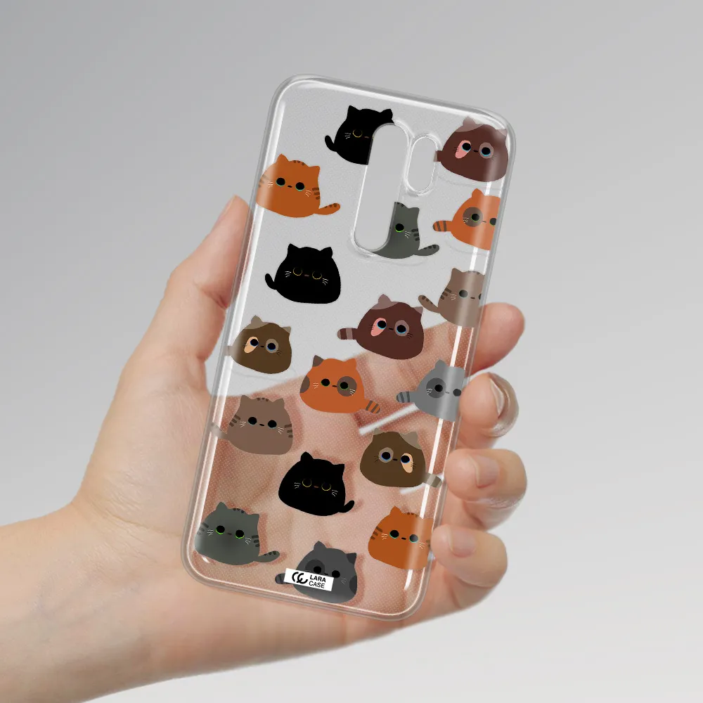 a group of cats with different colors Xiaomi Redmi 9 Clear TPU Case