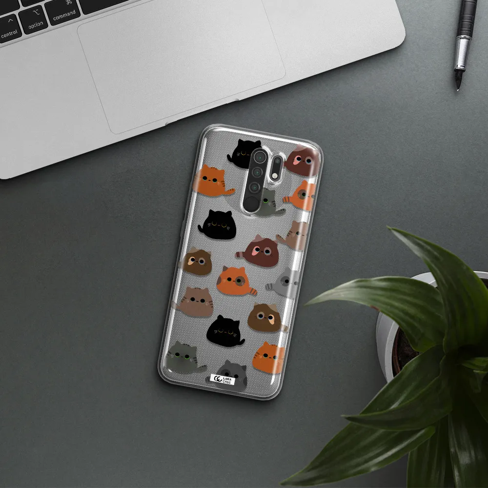 a group of cats with different colors Xiaomi Redmi 9 Clear TPU Case