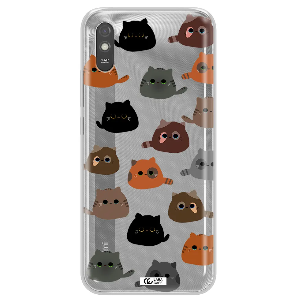 a group of cats with different colors Xiaomi Redmi 9A Clear TPU Case
