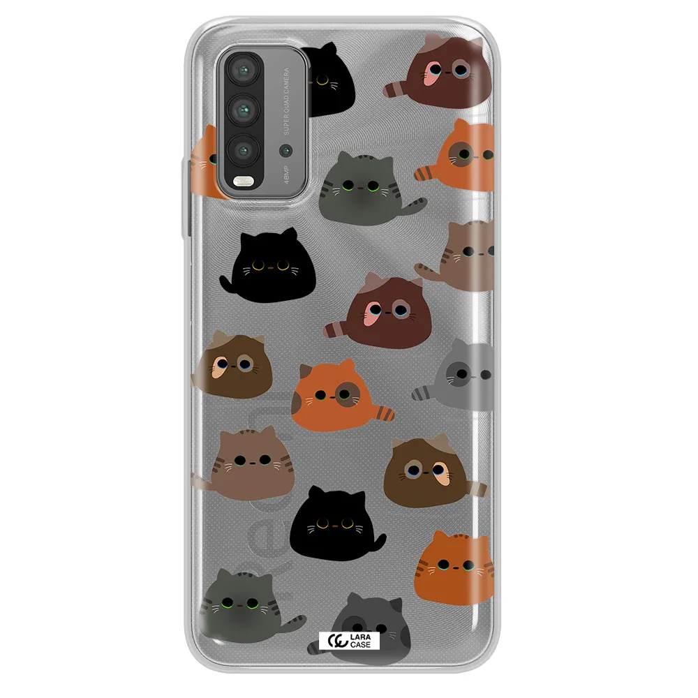 a group of cats with different colors Xiaomi Redmi 9T Clear TPU Case