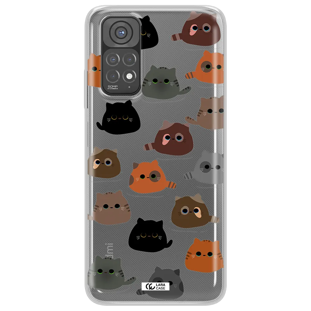 a group of cats with different colors Xiaomi Redmi Note 11 Clear TPU Case