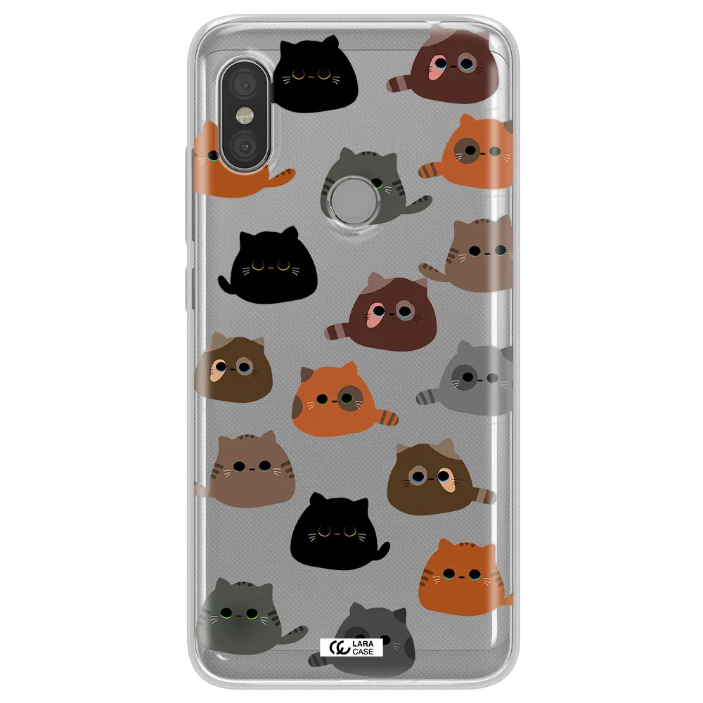a group of cats with different colors Xiaomi Redmi Note 6 Pro Clear TPU Case