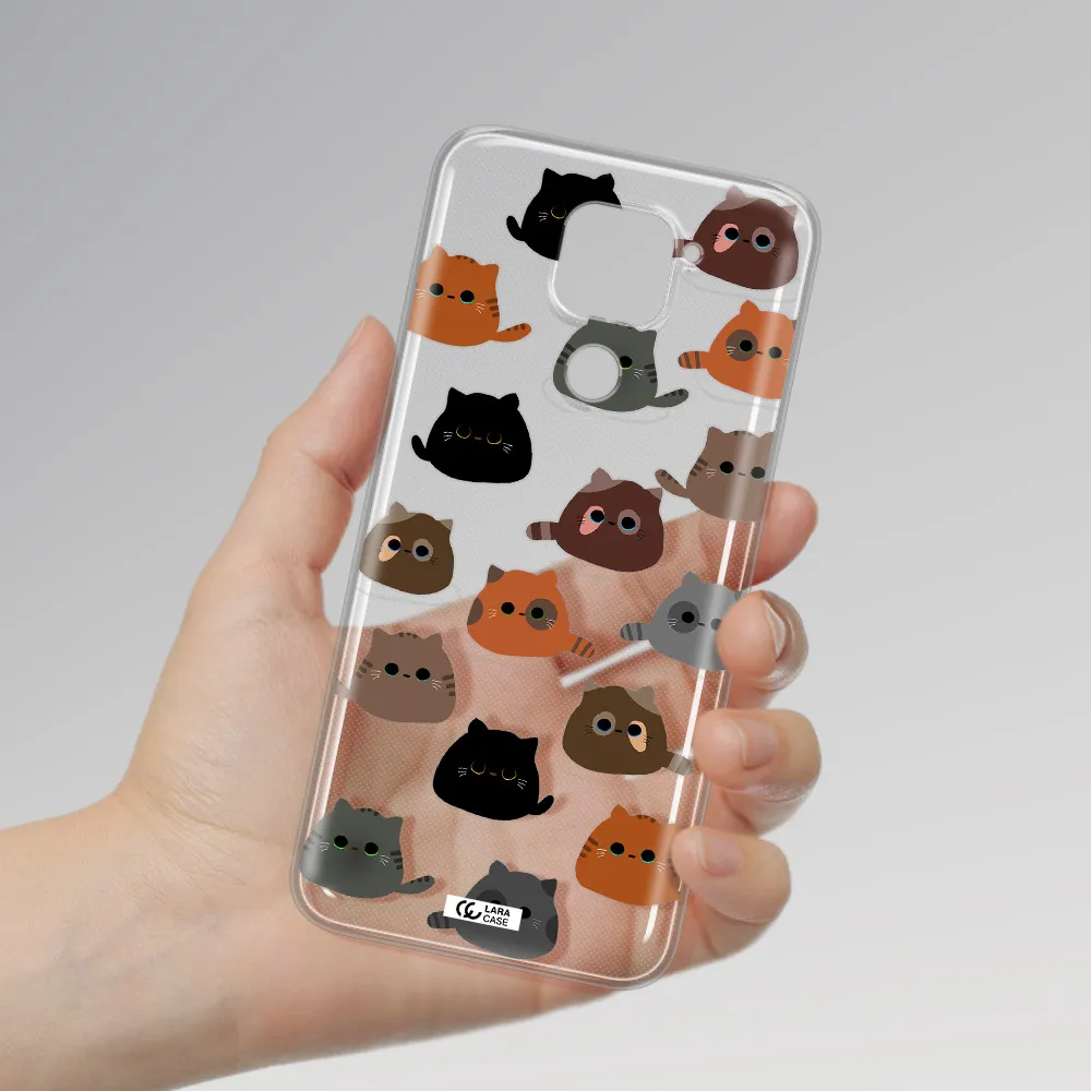 a group of cats with different colors Xiaomi Redmi Note 9 Clear TPU Case