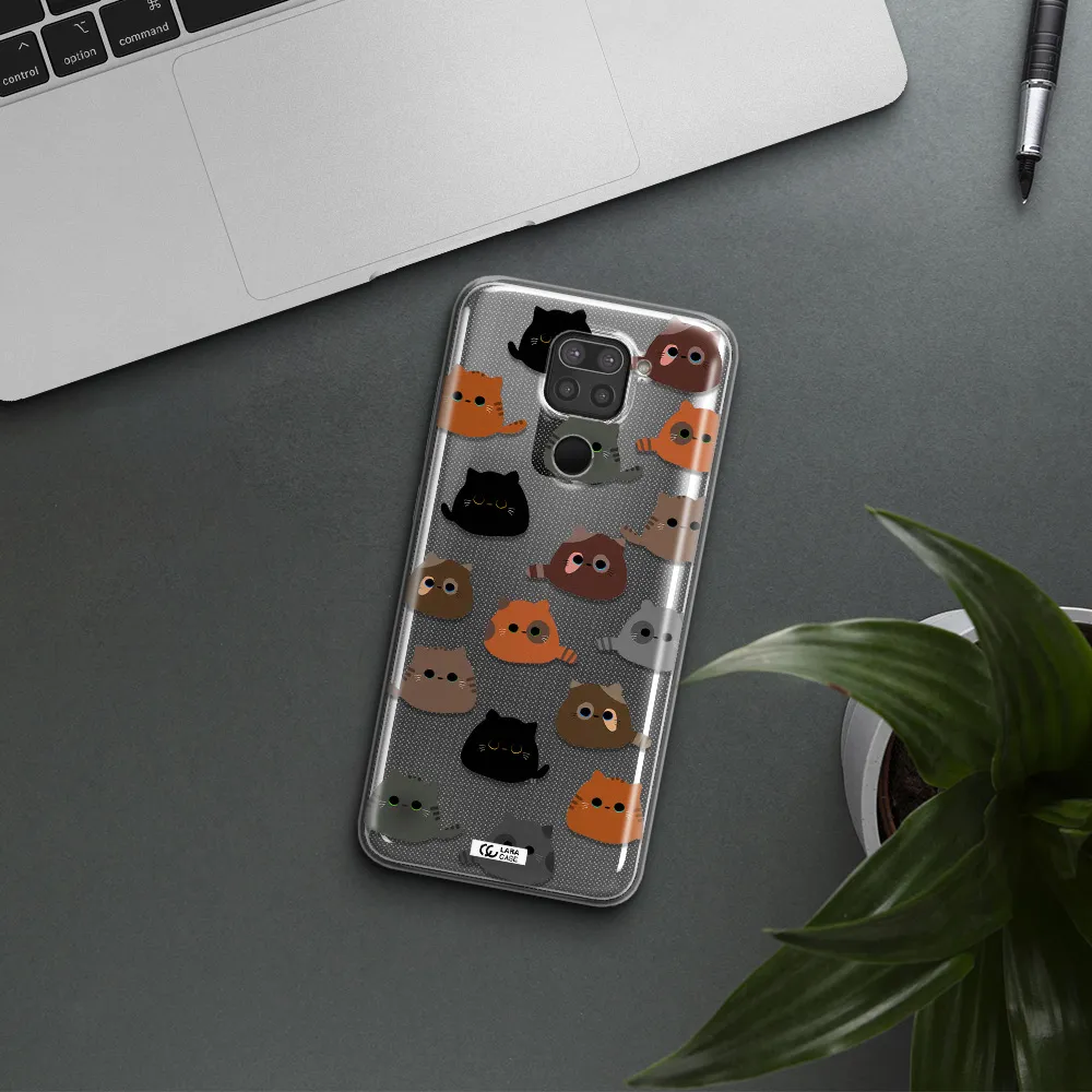 a group of cats with different colors Xiaomi Redmi Note 9 Clear TPU Case