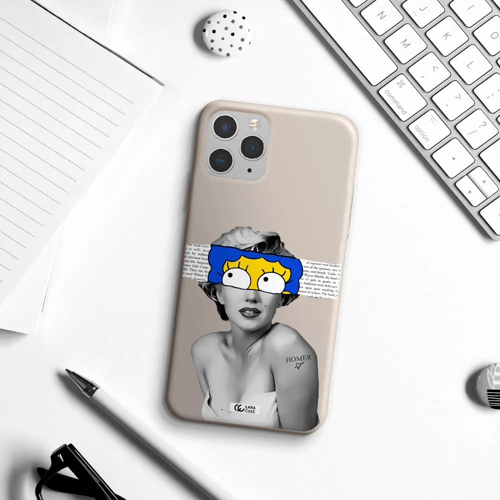 a woman with a cartoon on her head Apple iPhone 11 pro max Silicone Stone Case