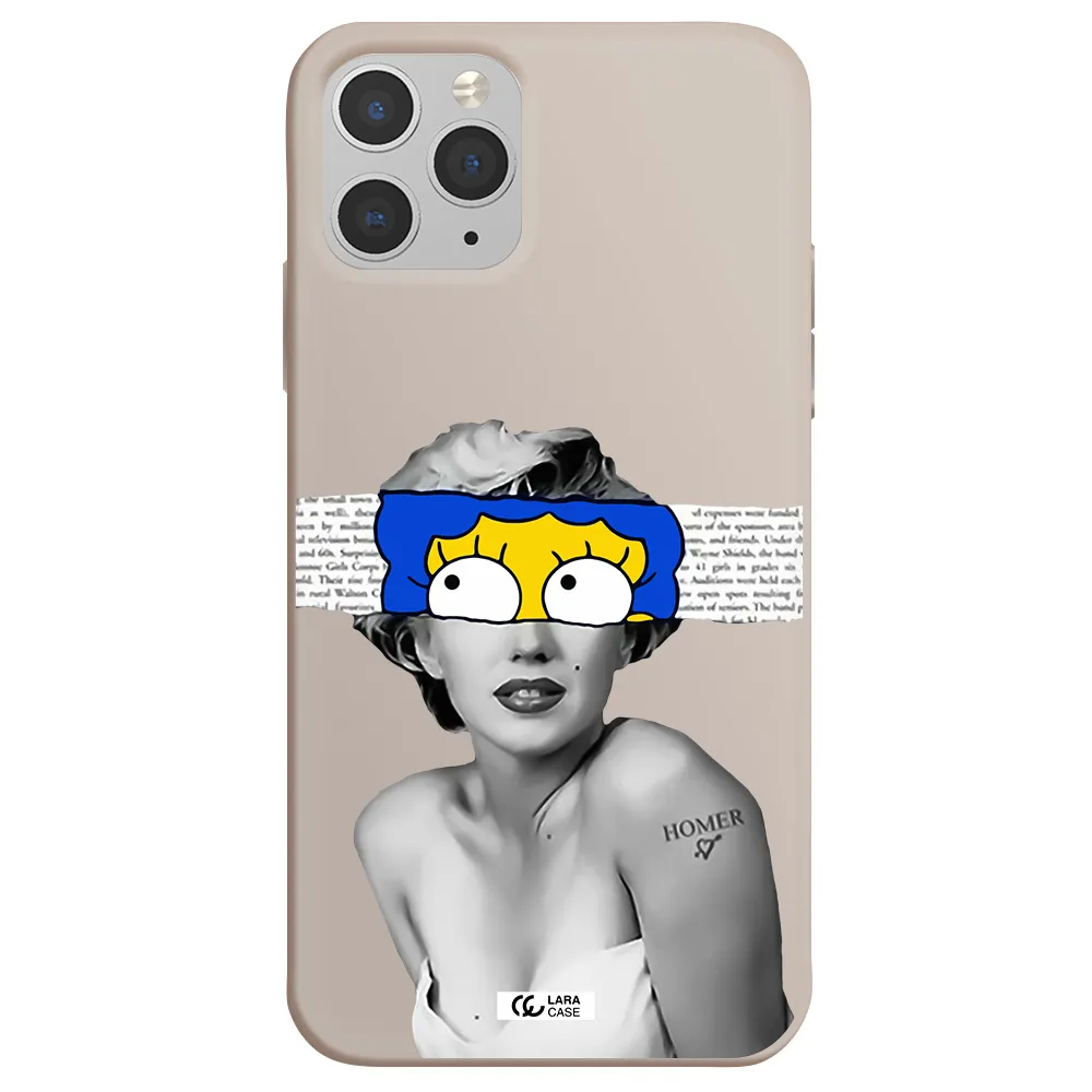 a woman with a cartoon on her head Apple iPhone 11 pro Silicone Stone Case