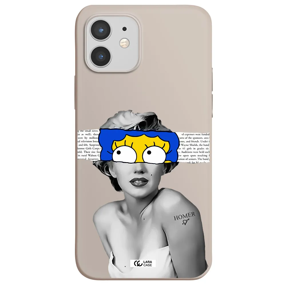 a woman with a cartoon on her head Apple iPhone 12 mini Silicone Stone Case