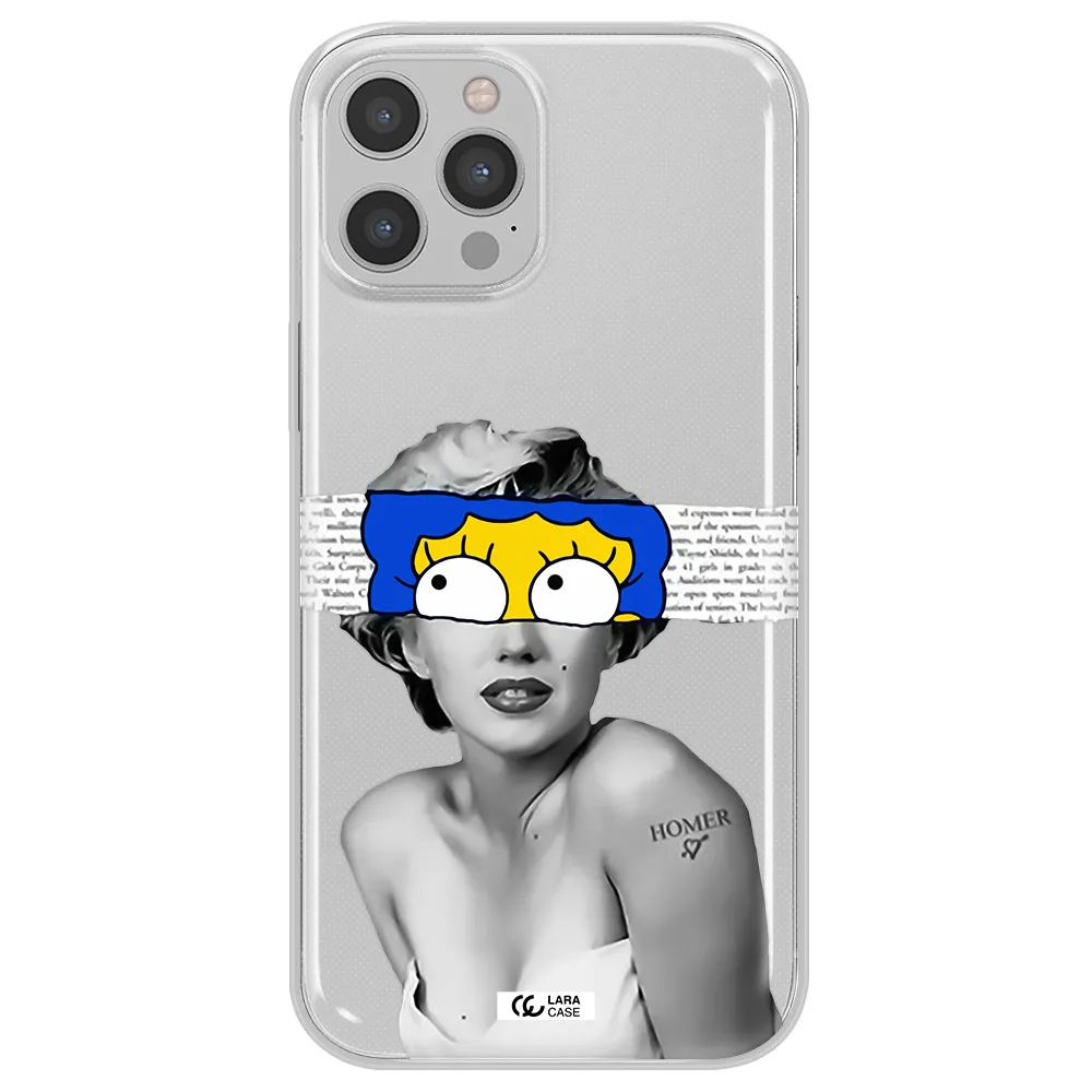 a woman with a cartoon on her head Apple iPhone 12 pro Clear TPU Case