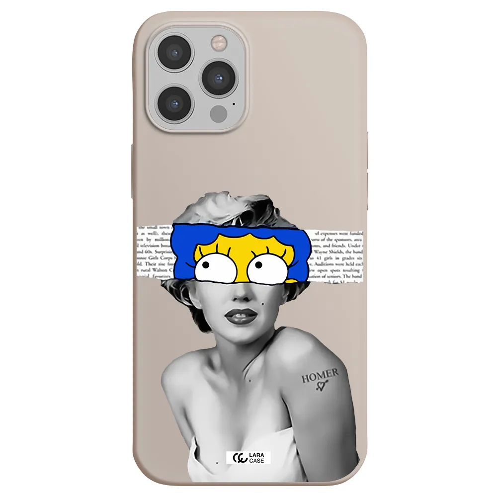 a woman with a cartoon on her head Apple iPhone 12 pro Silicone Stone Case