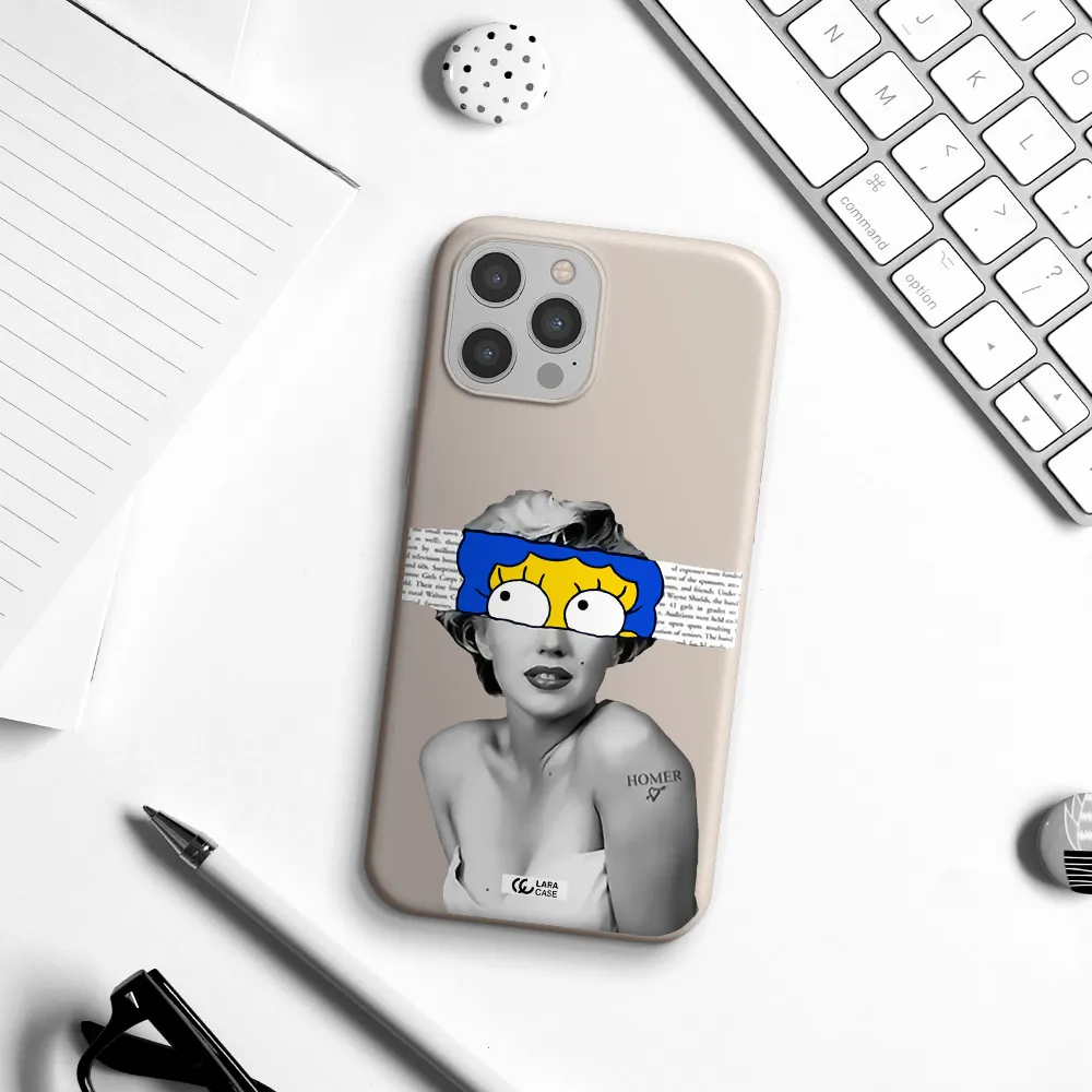 a woman with a cartoon on her head Apple iPhone 12 pro Silicone Stone Case