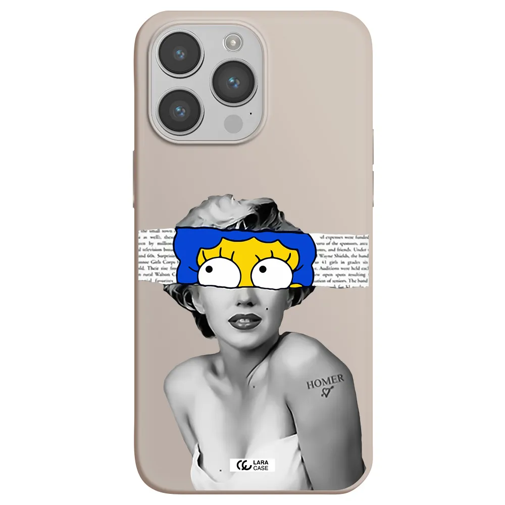 a woman with a cartoon on her head Apple iPhone 14 pro max Silicone Stone Case
