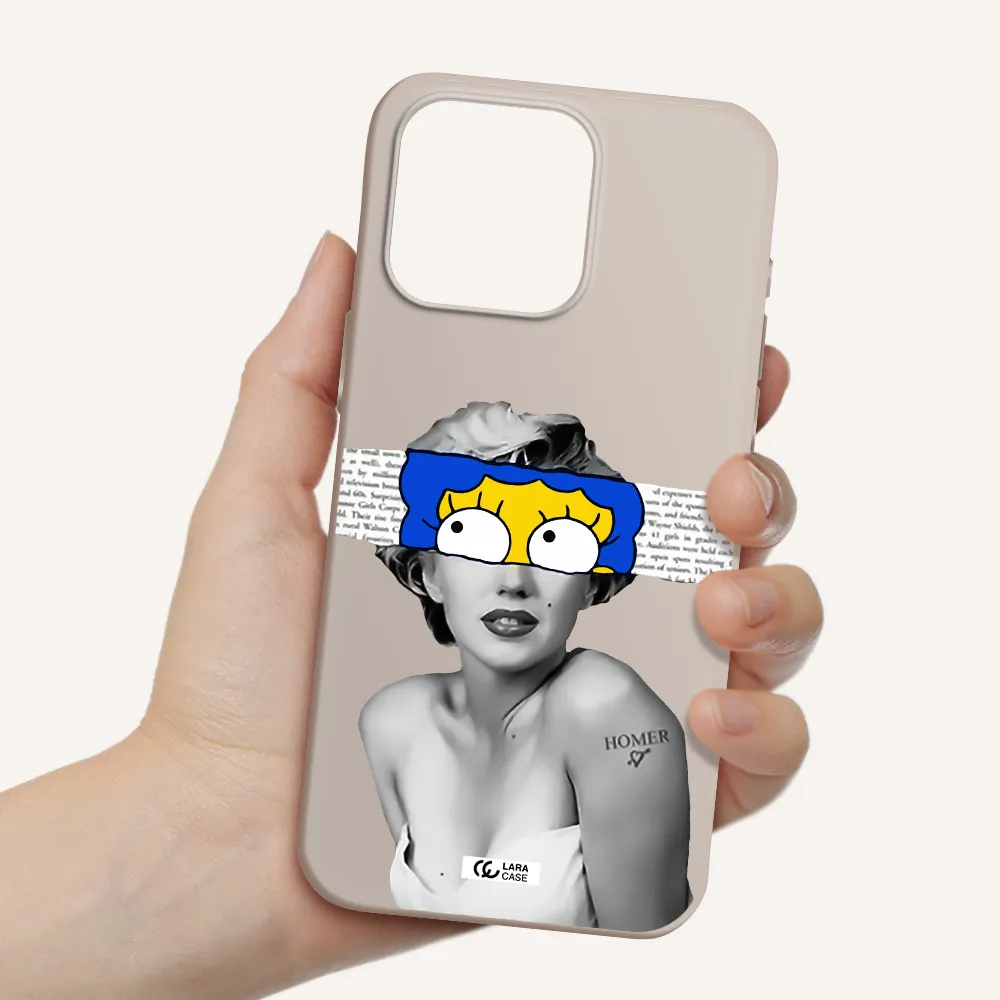 a woman with a cartoon on her head Apple Iphone 15 Pro max Silicone Stone Case