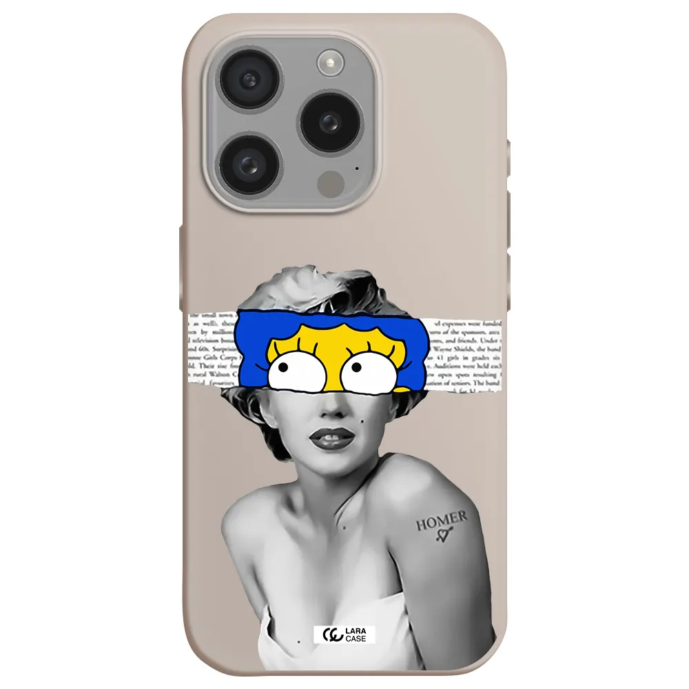 A Woman With A Cartoon On Her Head Apple Iphone 15 Pro Silicone Stone Case