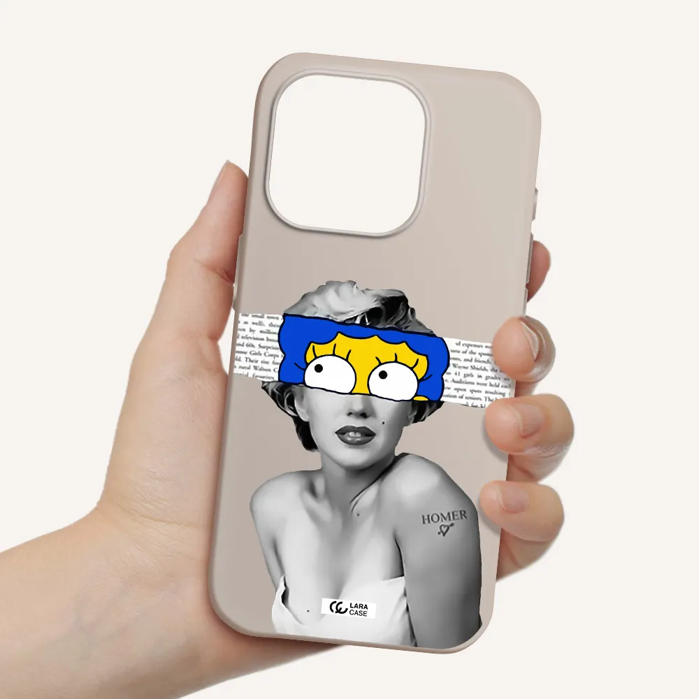 A Woman With A Cartoon On Her Head Apple Iphone 15 Pro Silicone Stone Case