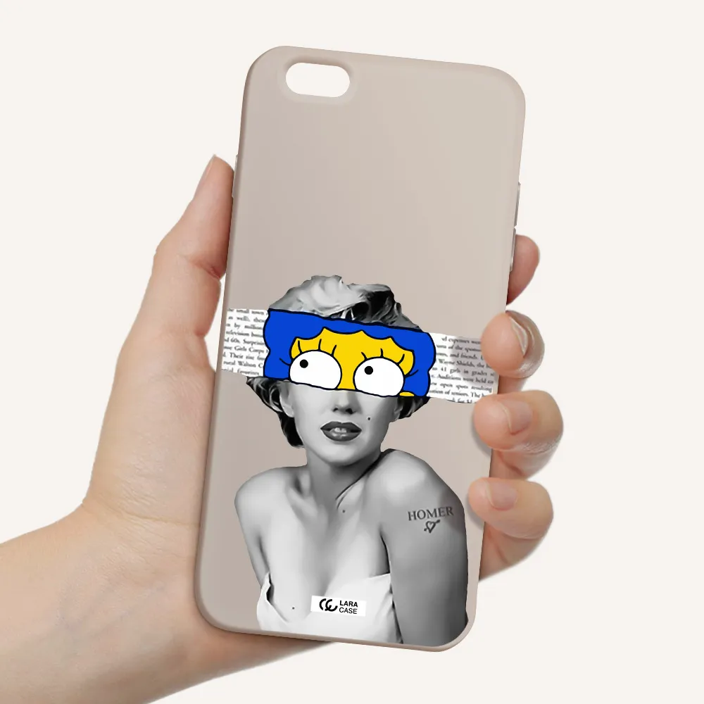 a woman with a cartoon on her head Apple iPhone 6 s plus Silicone Stone Case