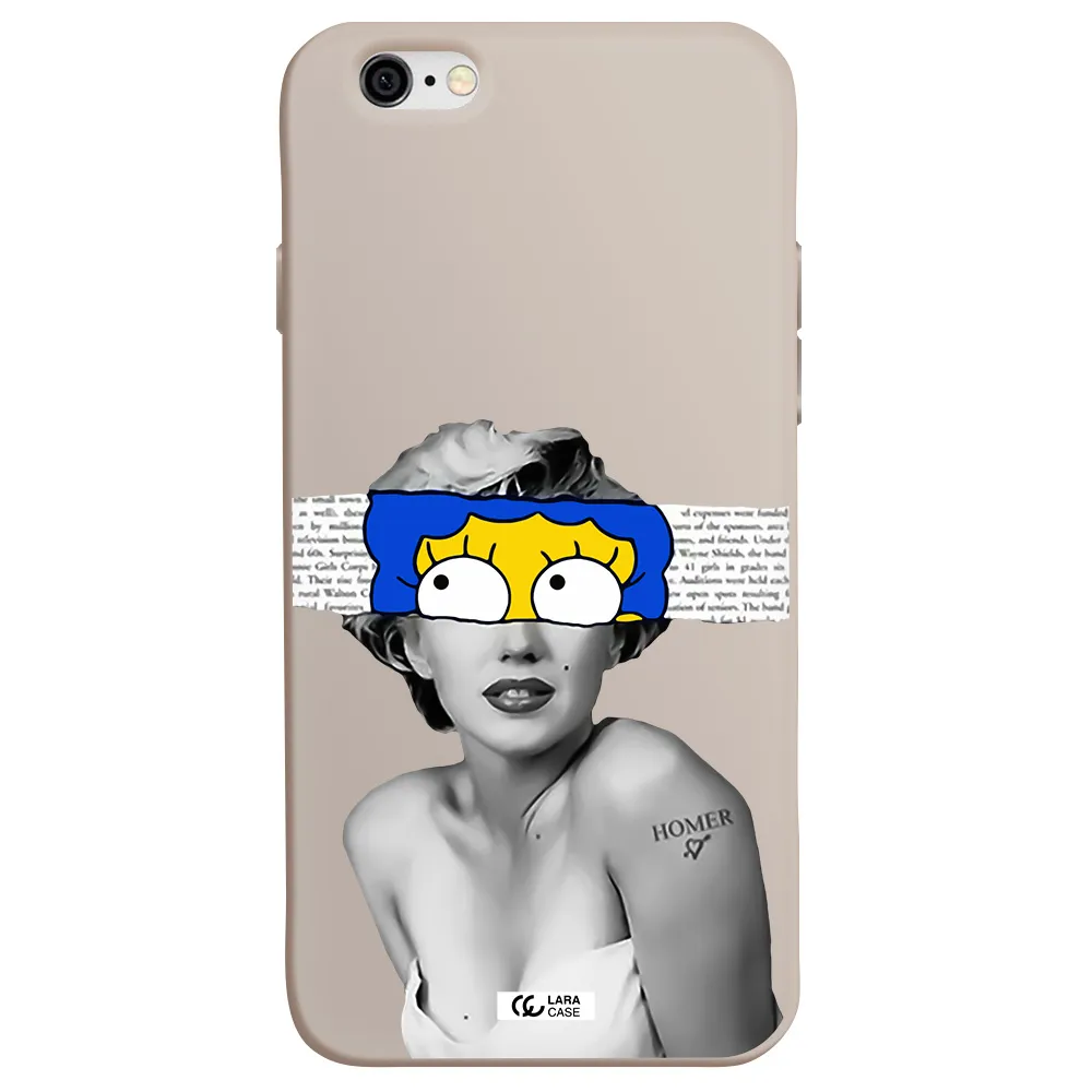 a woman with a cartoon on her head Apple iPhone 6 Silicone Stone Case