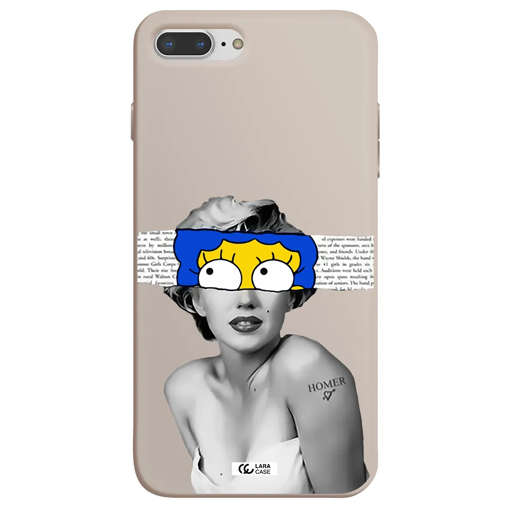 a woman with a cartoon on her head Apple iPhone 7 plus Silicone Stone Case