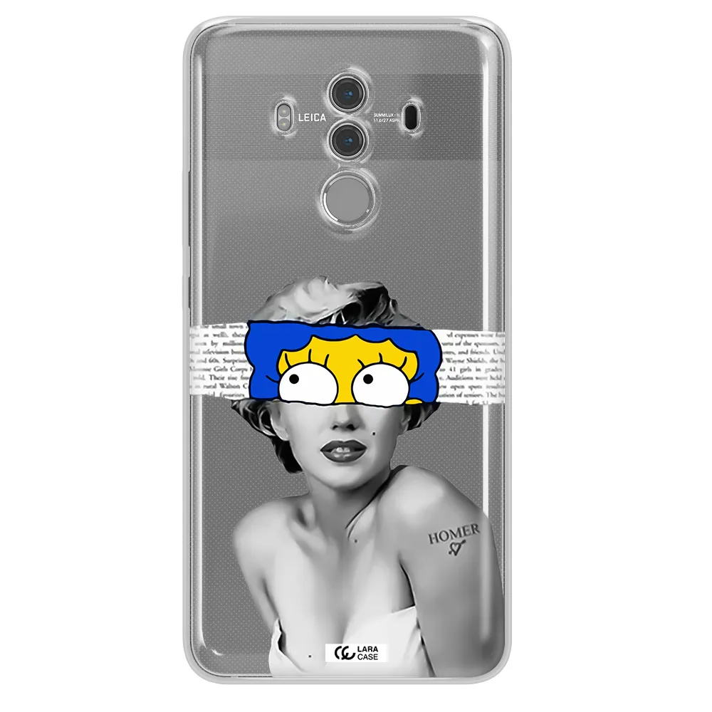 a woman with a cartoon on her head Huawei Mate 10 Pro Clear TPU Case