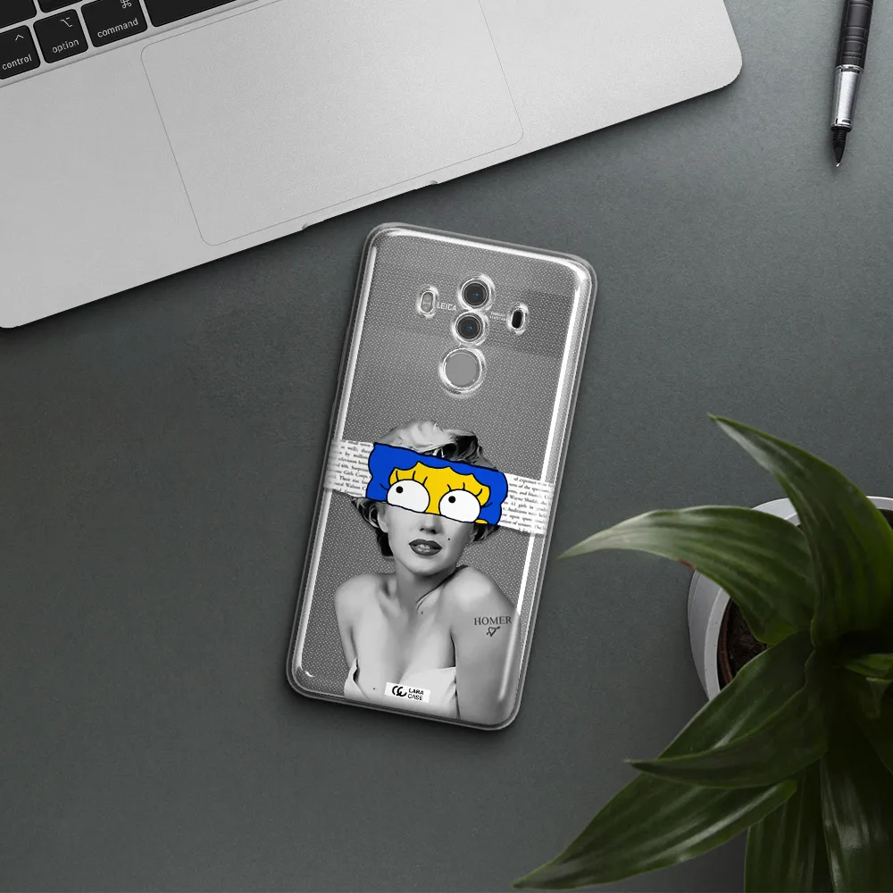 a woman with a cartoon on her head Huawei Mate 10 Pro Clear TPU Case