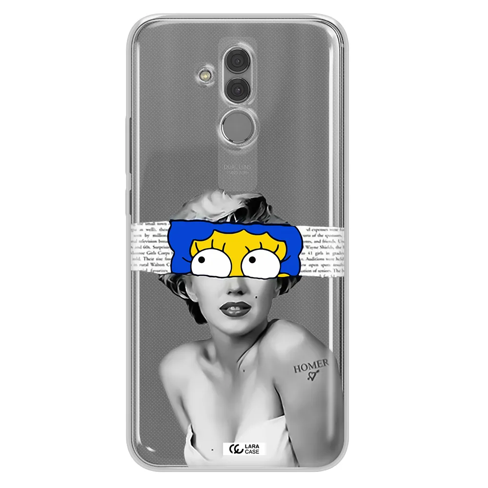 a woman with a cartoon on her head Huawei Mate 20 Lite Clear TPU Case