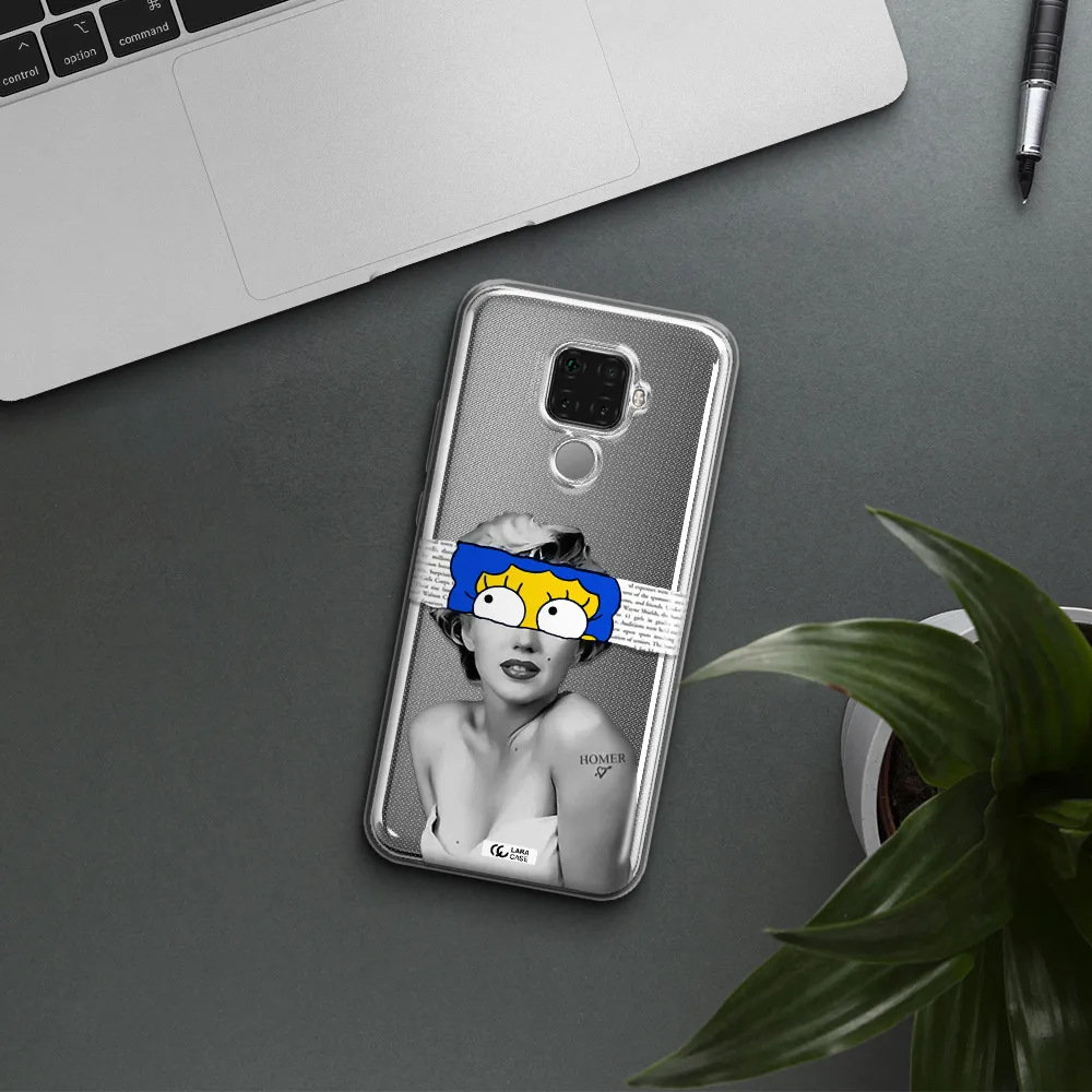 a woman with a cartoon on her head Huawei Mate 30 Lite Clear TPU Case