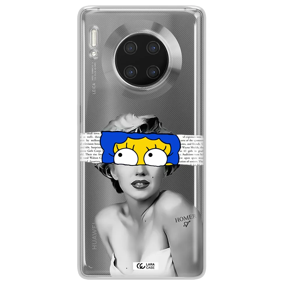 a woman with a cartoon on her head Huawei Mate 30 Pro Clear TPU Case