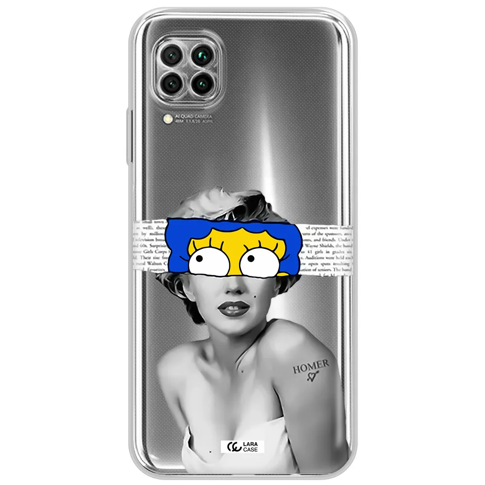 A Woman With A Cartoon On Her Head Huawei Nova 7I Clear Tpu Case