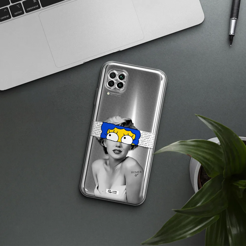 A Woman With A Cartoon On Her Head Huawei Nova 7I Clear Tpu Case