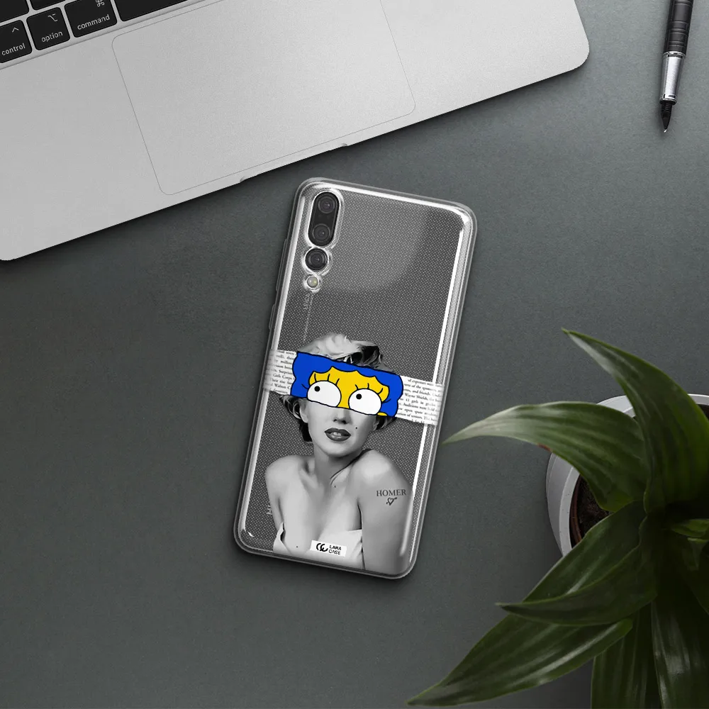 a woman with a cartoon on her head Huawei P20 Pro Clear TPU Case