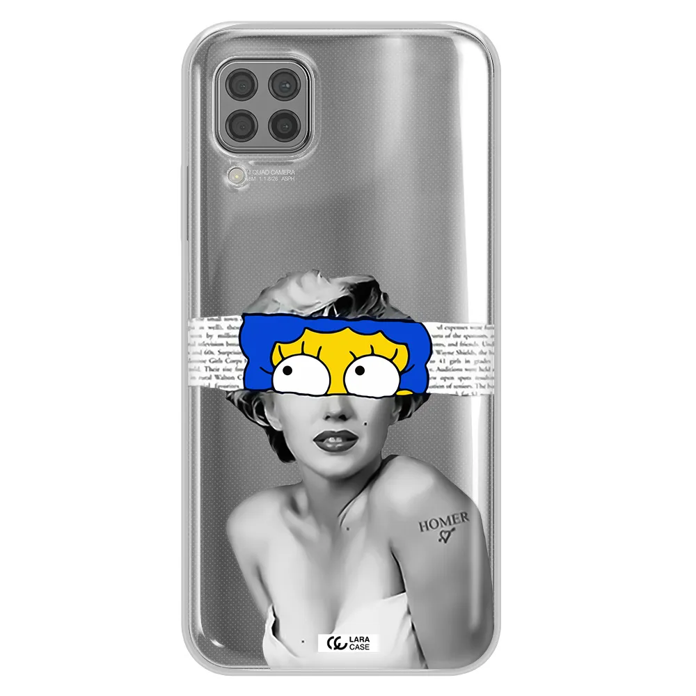 a woman with a cartoon on her head Huawei P40 Lite Clear TPU Case