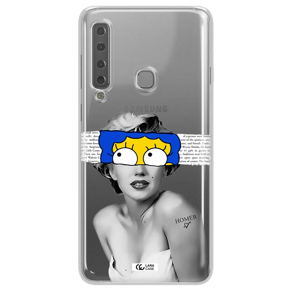 a woman with a cartoon on her head Samsung A9 2018 Clear TPU Case